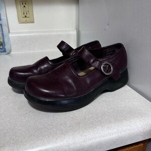 LOWER EAST SIDE Dark Burgundy Plum Mary Jane chunky sole‎ shoes